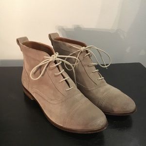 7.5 tan leather suede booties